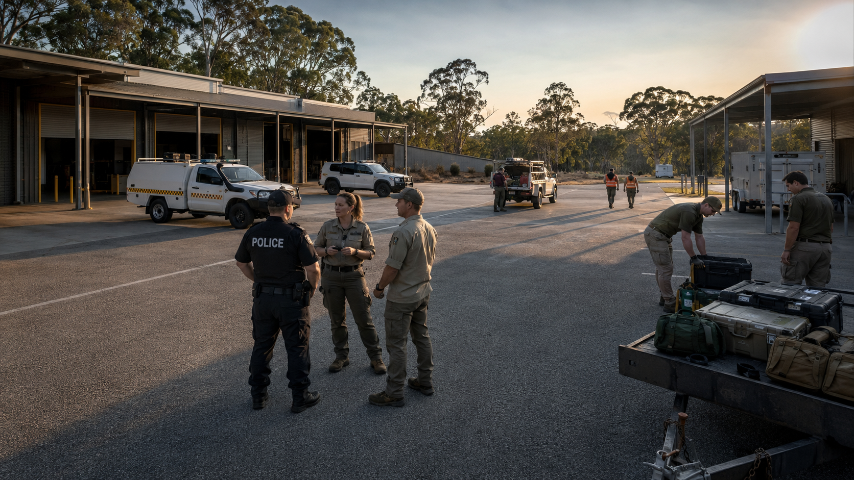 Australian public-sector operational personnel preparing at a regional training facility
